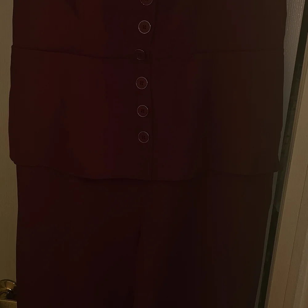 ❤️NWT City Chic Strapless Button-Front Peplum Jumpsuit in Deep Red ❤️*Plus Size - Picture 4 of 5
